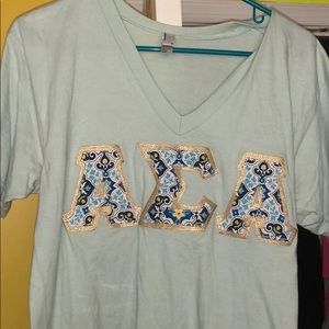 Alpha Sigma Alpha stitched letters shirt
